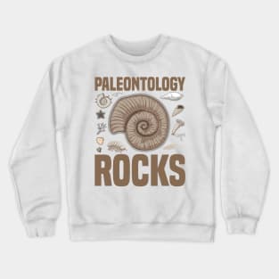 Paleontology Rocks Fathers Day Gift Funny Retro Vintage Crewneck Sweatshirt